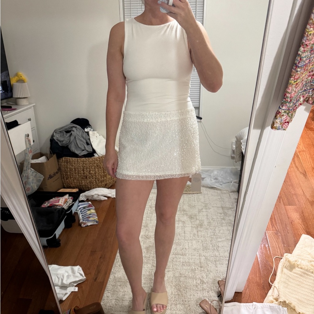 Abercrombie & Fitch White Mini Skort